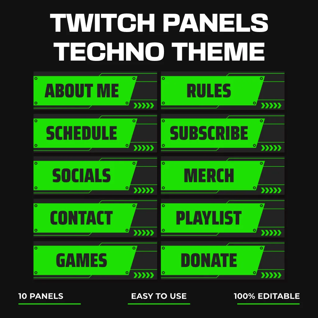 Free and Customizable Twitch Panel Templates Kittl