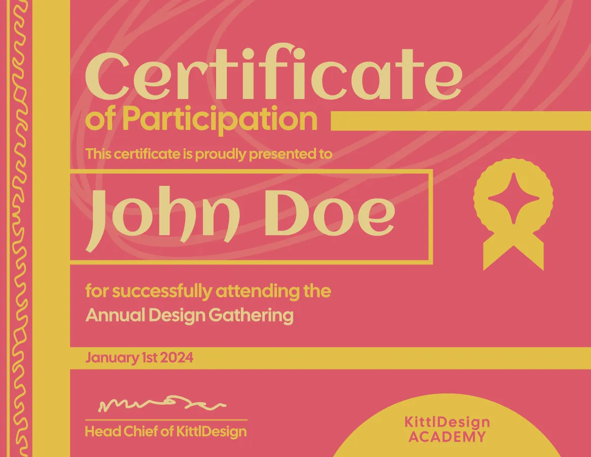 Recognition Card Design Example Kittl | The AI-First Design Platform for Creators