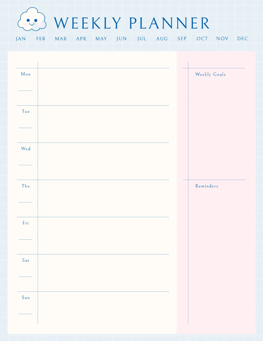 Weekly Routine Free Maker Free Weekly Planner Maker Online - Create Custom Schedules | Kittl
