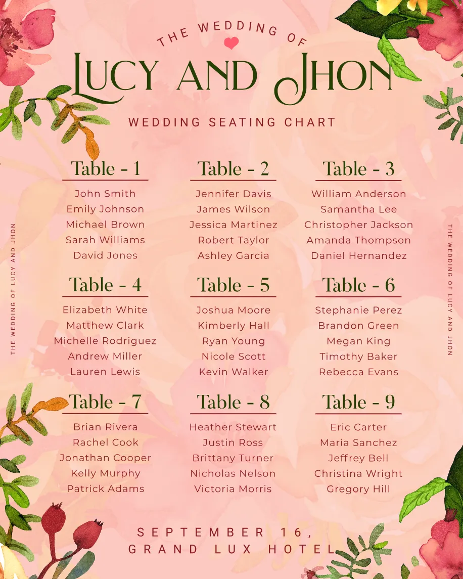 Free Seating Chart Maker - Create a Seating Chart | Kittl