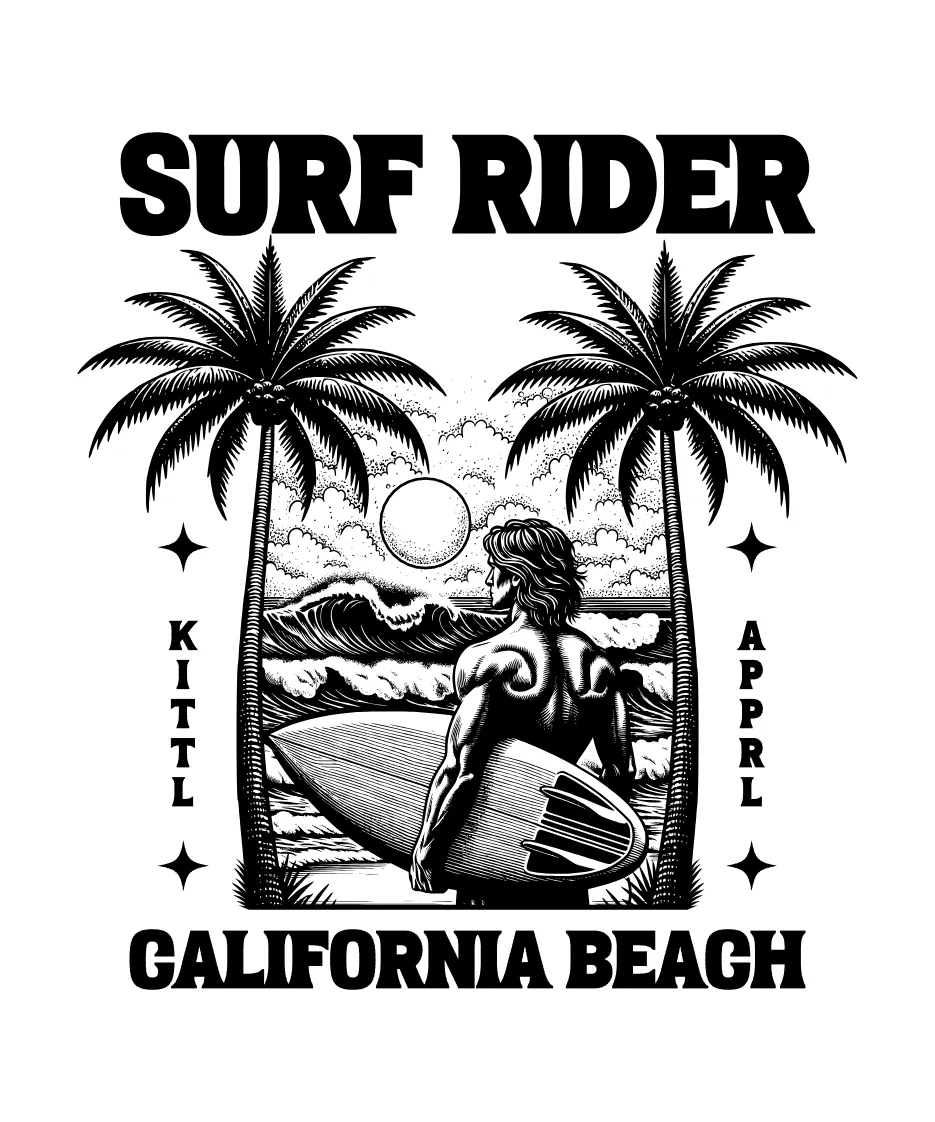 Surf Rider California Kittl | The AI-First Design Platform for Creators