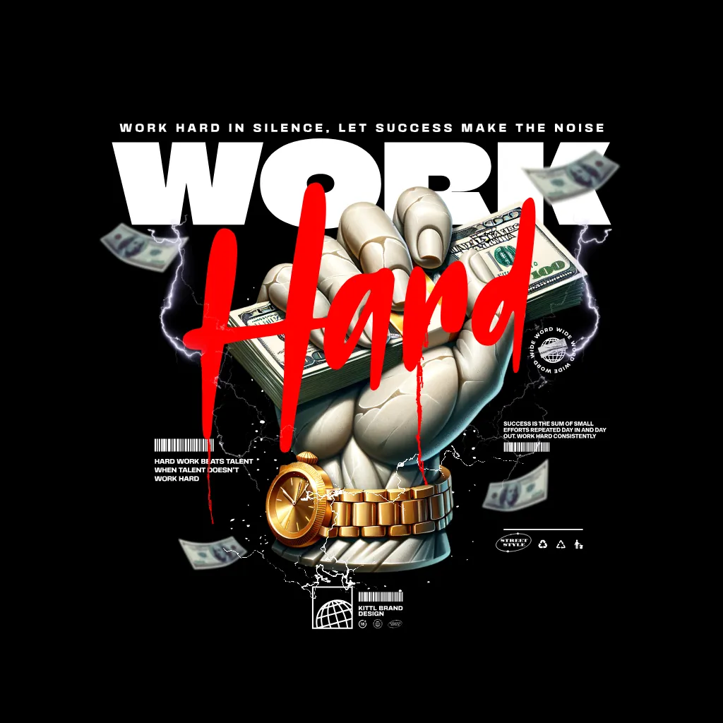 Work Hard Widget Kittl | The AI-First Design Platform for Creators