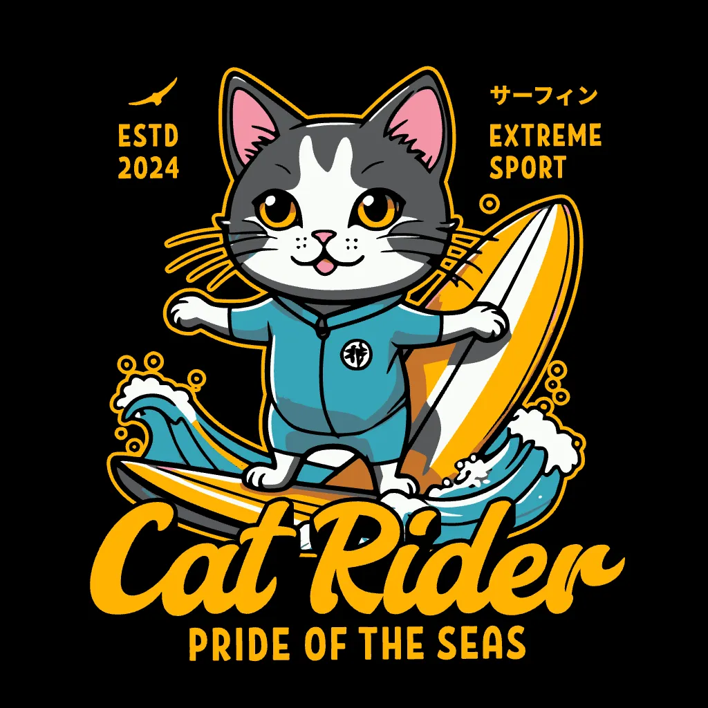 Cat Spring Rider Kittl | The AI-First Design Platform for Creators