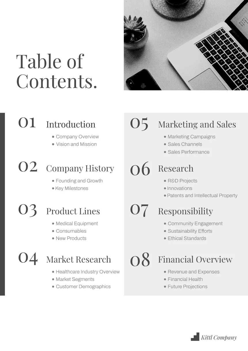 Simple Content Table Kittl | The AI-First Design Platform for Creators