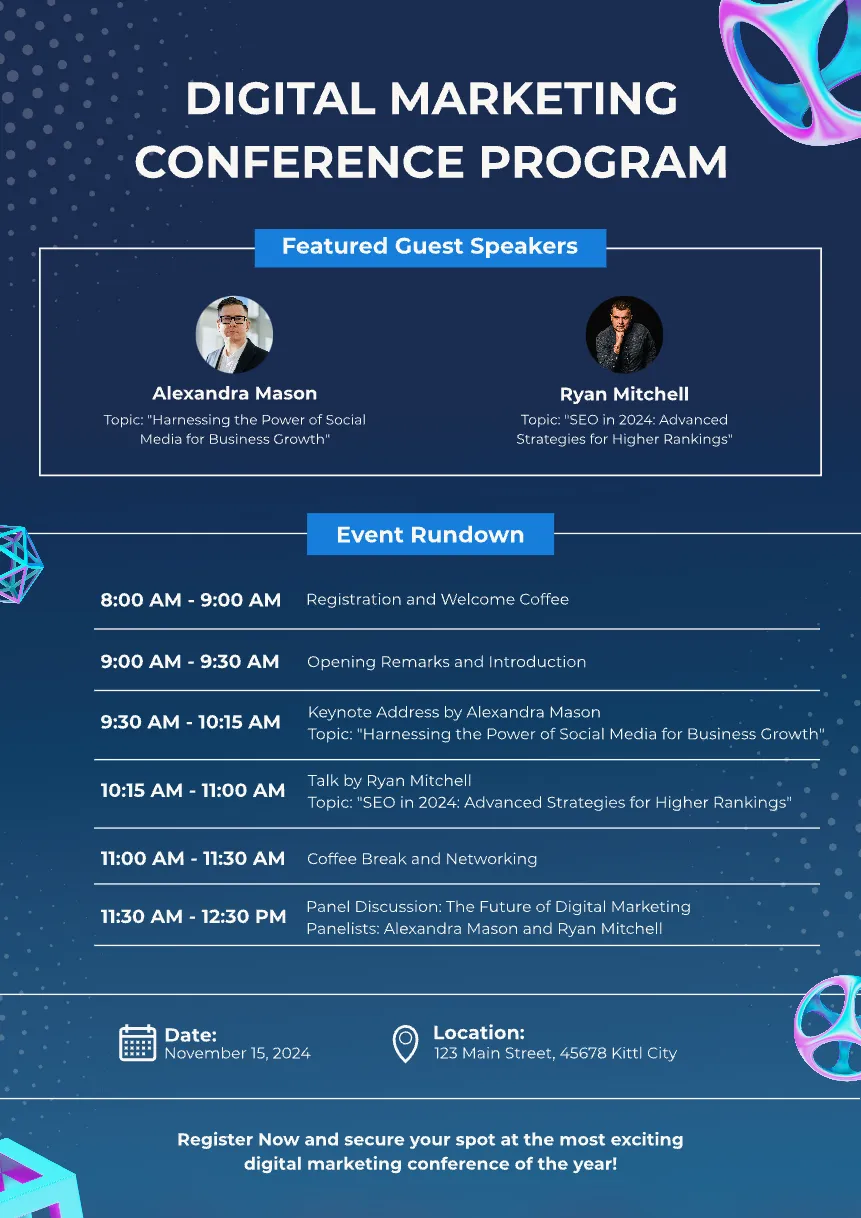 Digital Conference Program Kittl | The AI-First Design Platform for Creators