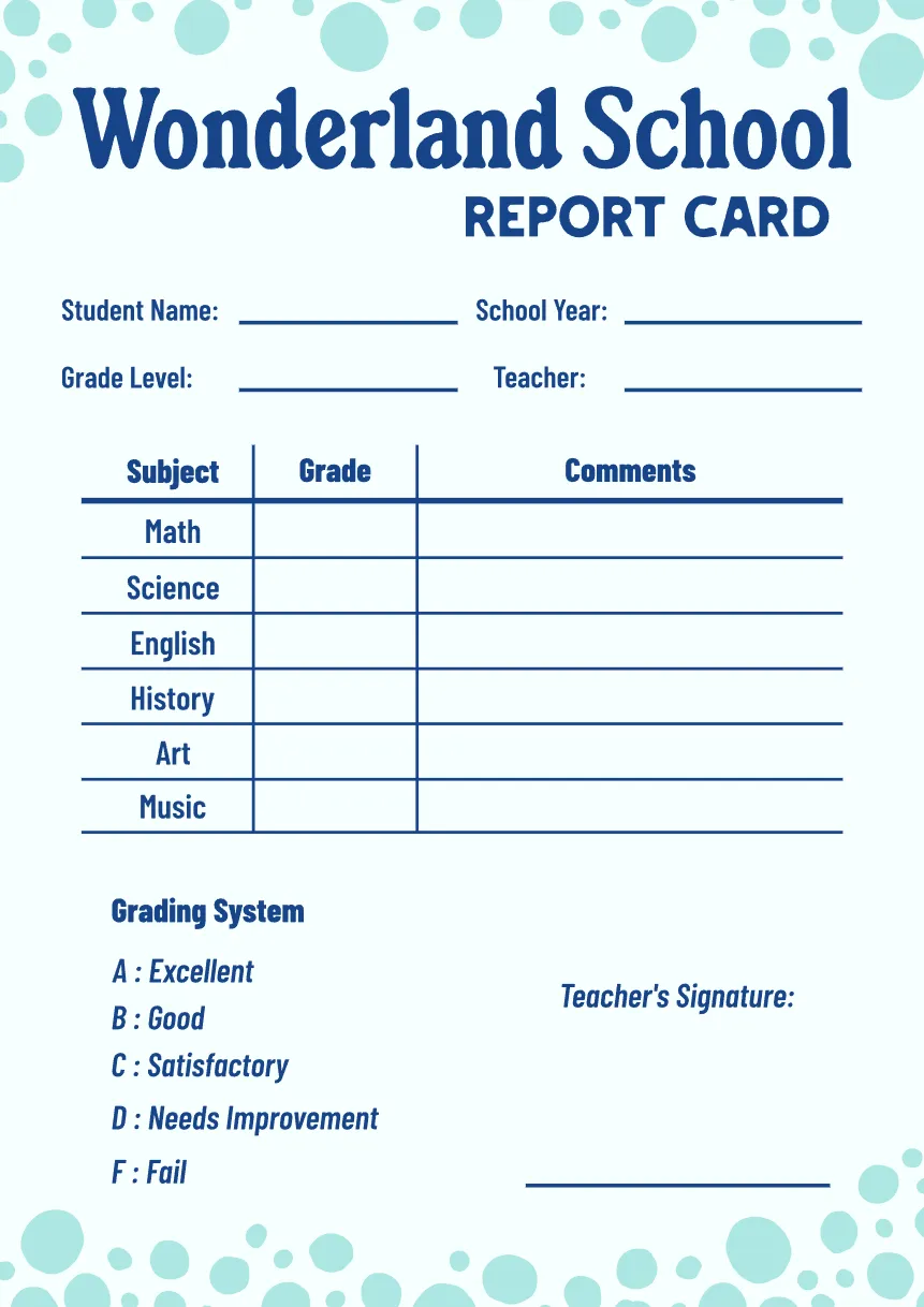Free Report Card Maker - Create Report Cards Online | Kittl