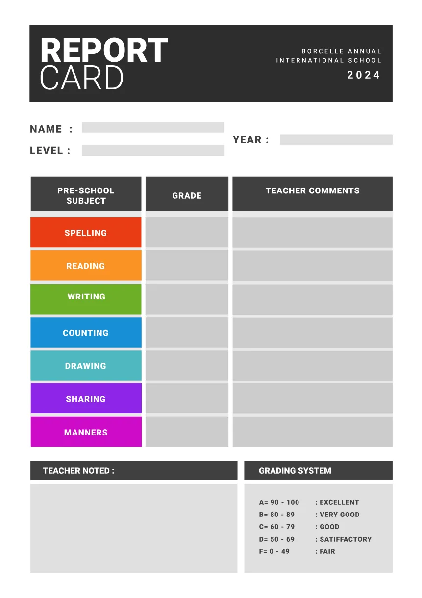 Free Report Card Maker - Create Report Cards Online | Kittl