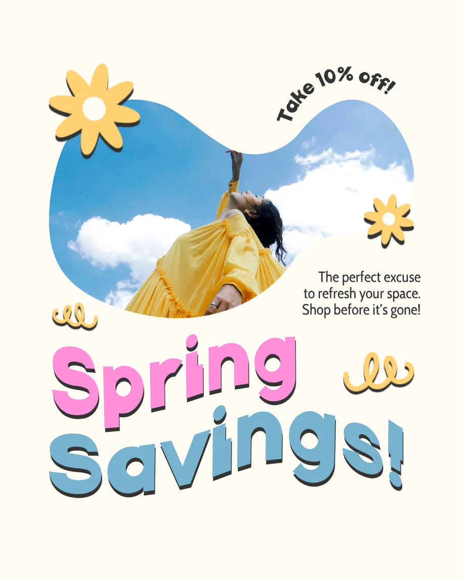 Spring Savings App Kittl | The AI-First Design Platform for Creators