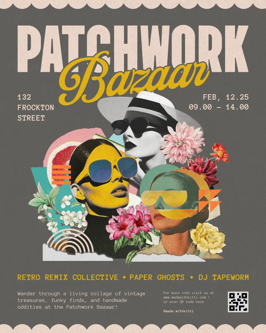 Patchwork Poster Design Kittl | The AI-First Design Platform for Creators