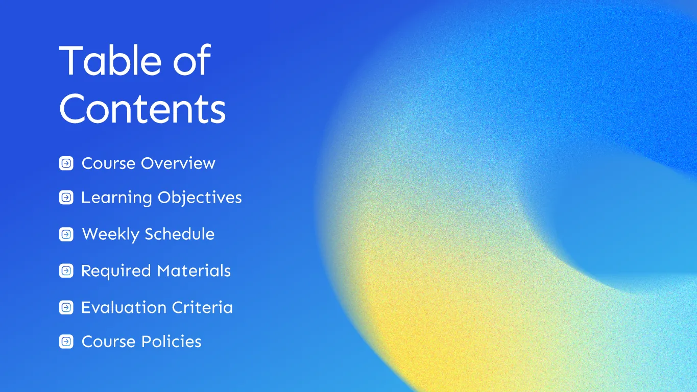 Syllabus Slide Example Kittl | The AI-First Design Platform for Creators