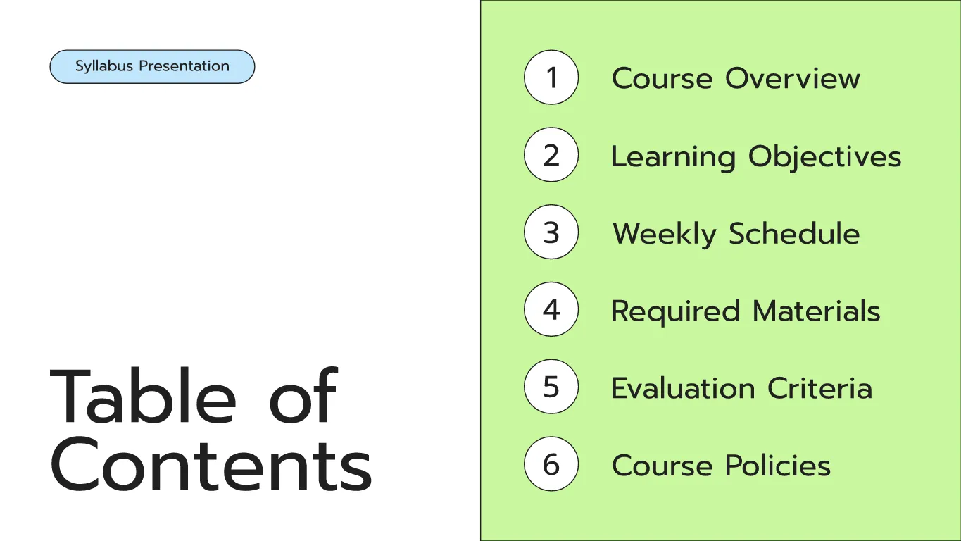 Syllabus Slide Example Kittl | The AI-First Design Platform for Creators