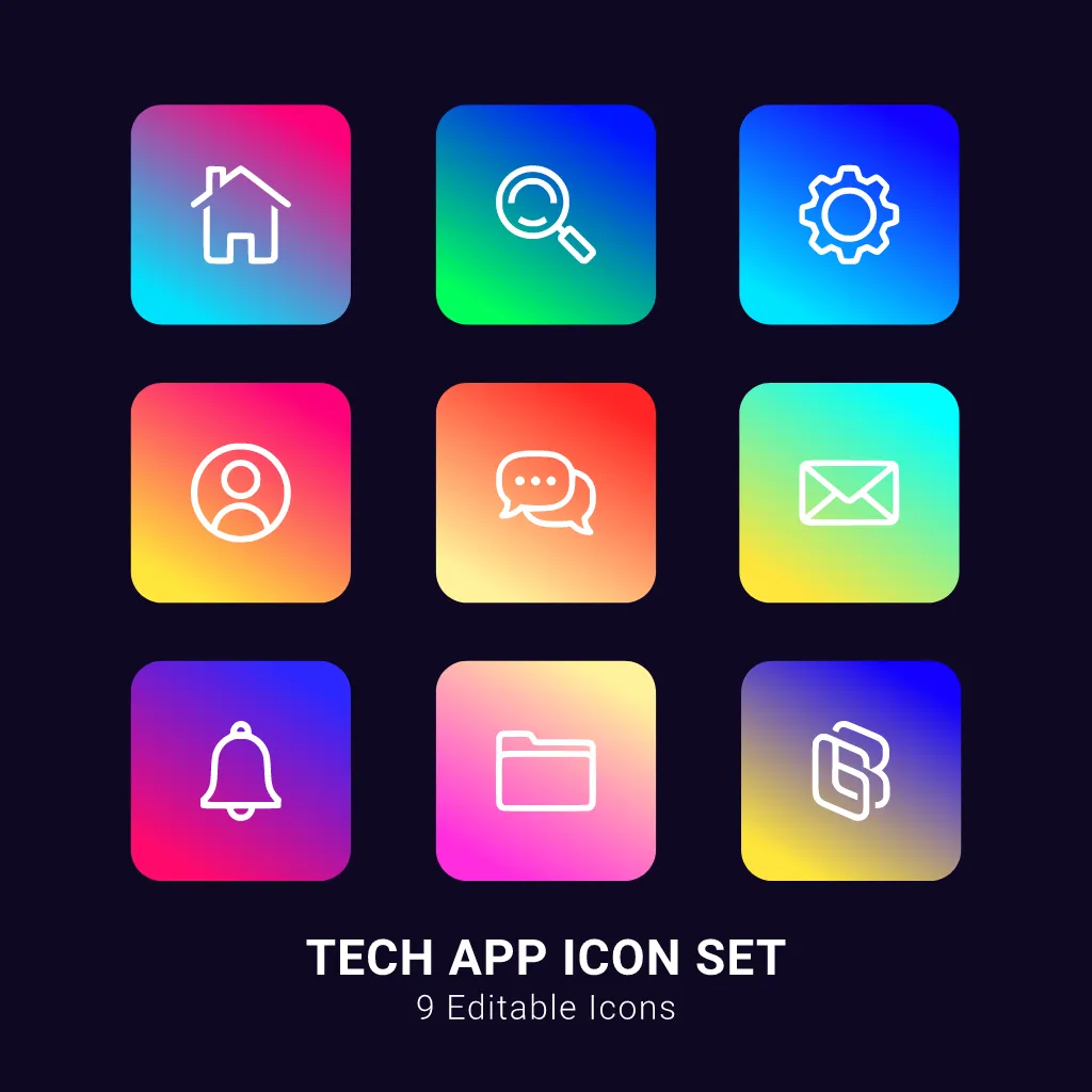 Tech Platform Icon Set Kittl | The AI-First Design Platform for Creators
