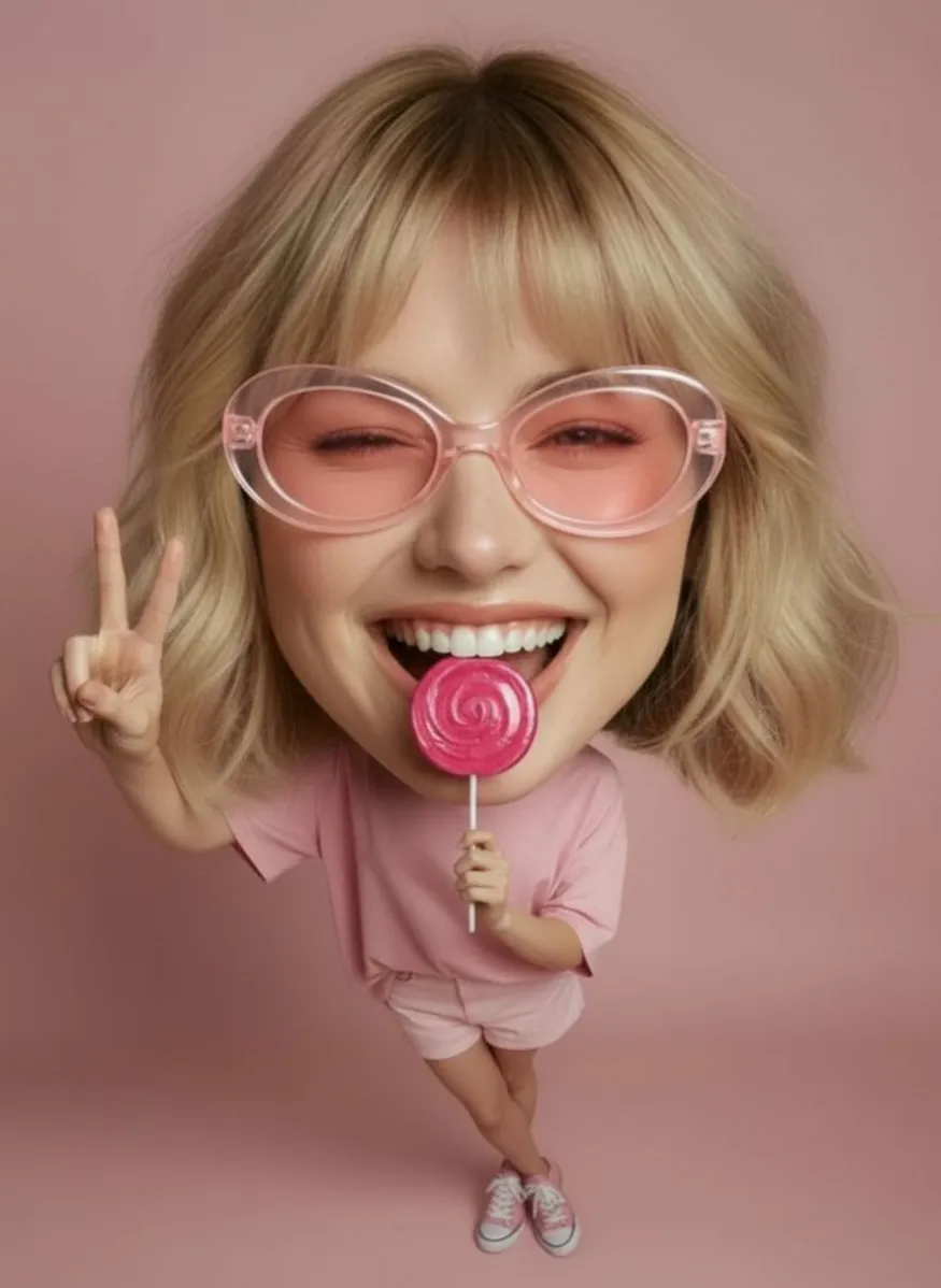 Pink Distorted Portrait Kittl | The AI-First Design Platform for Creators