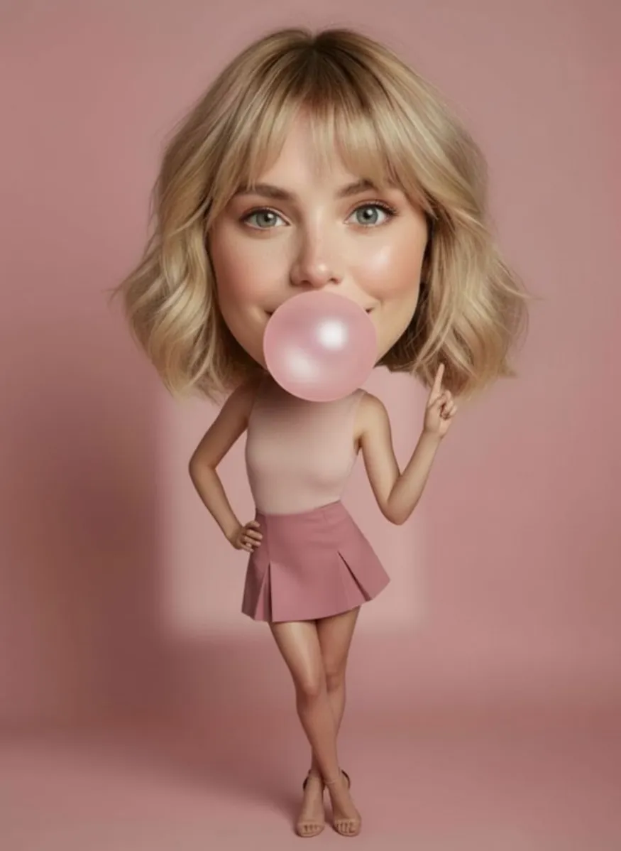 Pink Distorted Portrait Kittl | The AI-First Design Platform for Creators