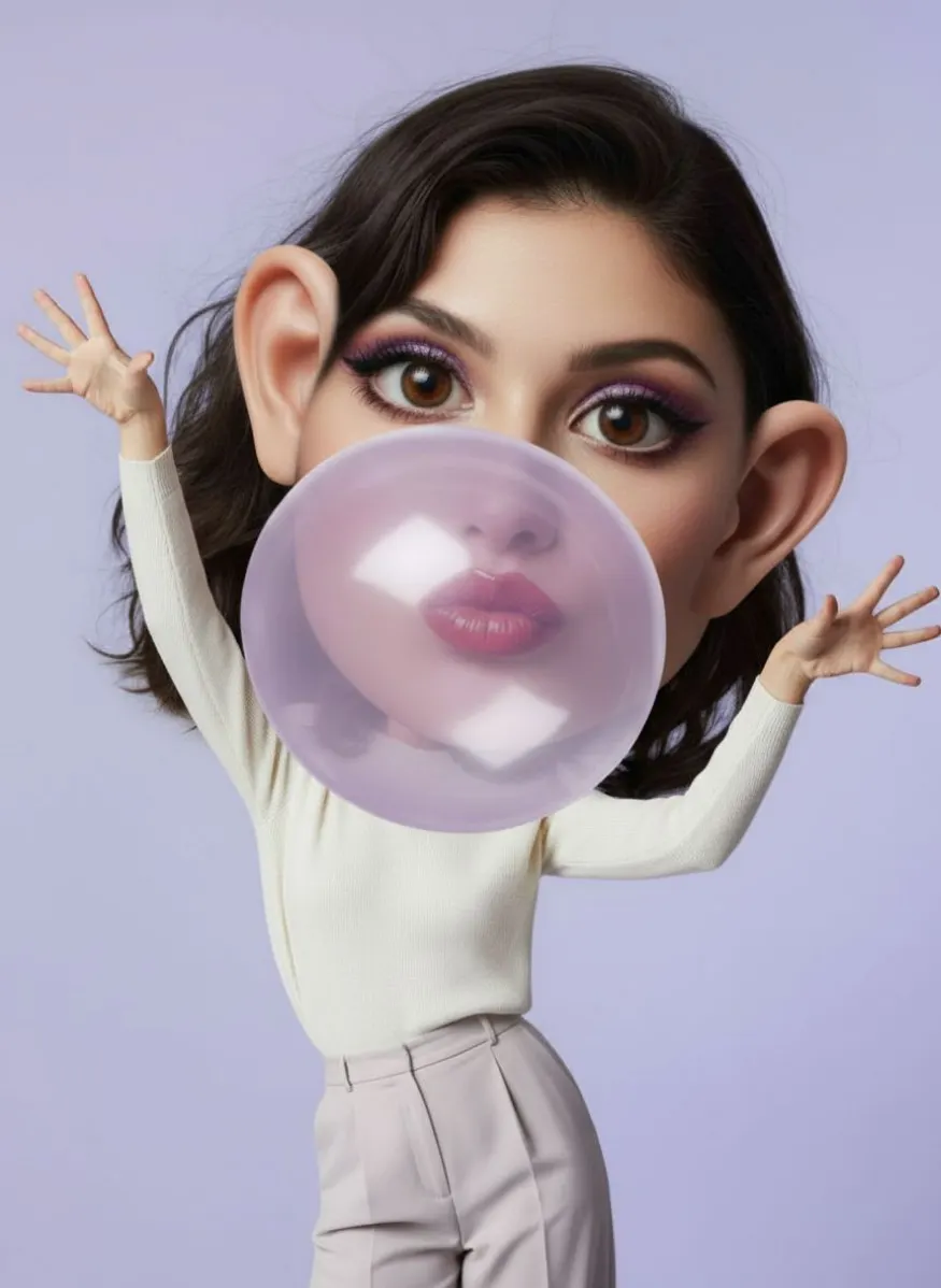 Pink Distorted Portrait Kittl | The AI-First Design Platform for Creators